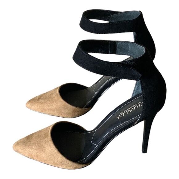Charles David Shoes Women's Size 9M Pointy Stiletto Pumps Ankle Strap Two-Tone - Picture 3 of 13